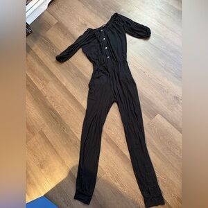 Roolee Black Button-Up Jumpsuit